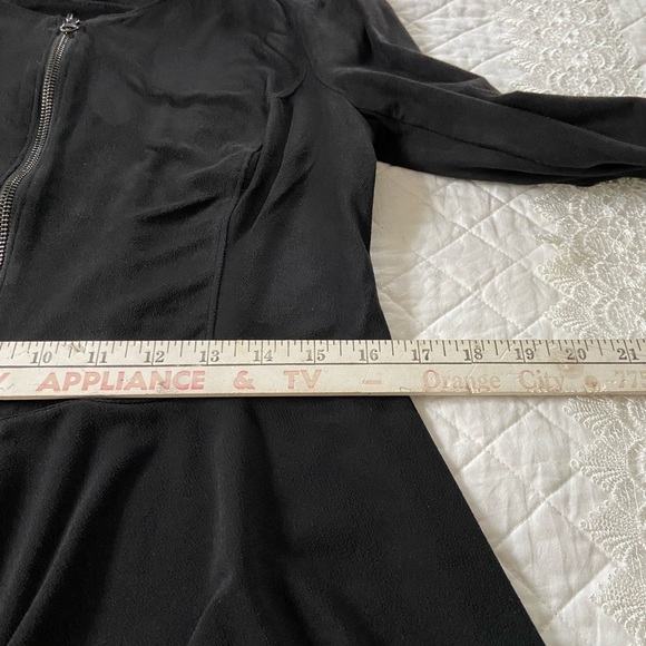 Style & Co Black Faux Suede Peplum Jacket Long Sleeve Size Medium Petite - Picture 11 of 11